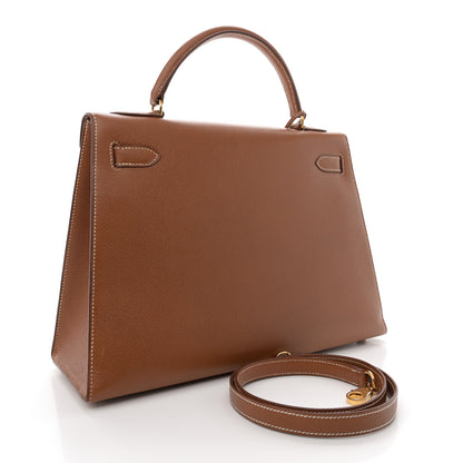 Hermes Courchevel Kelly Sellier 32 Gold 3 of 13