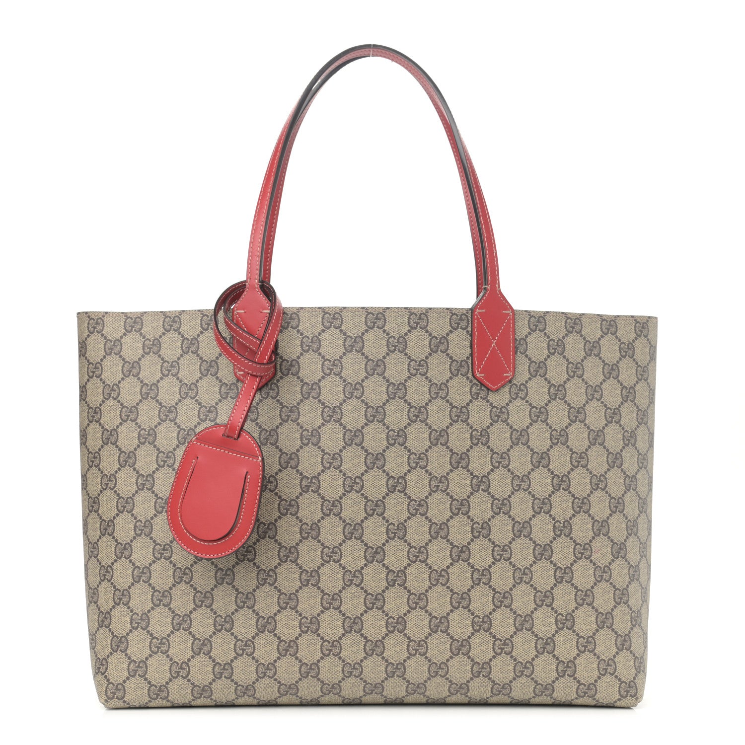 Gucci GG Supreme Medium Reversible Tote Beige Red 1 of 19