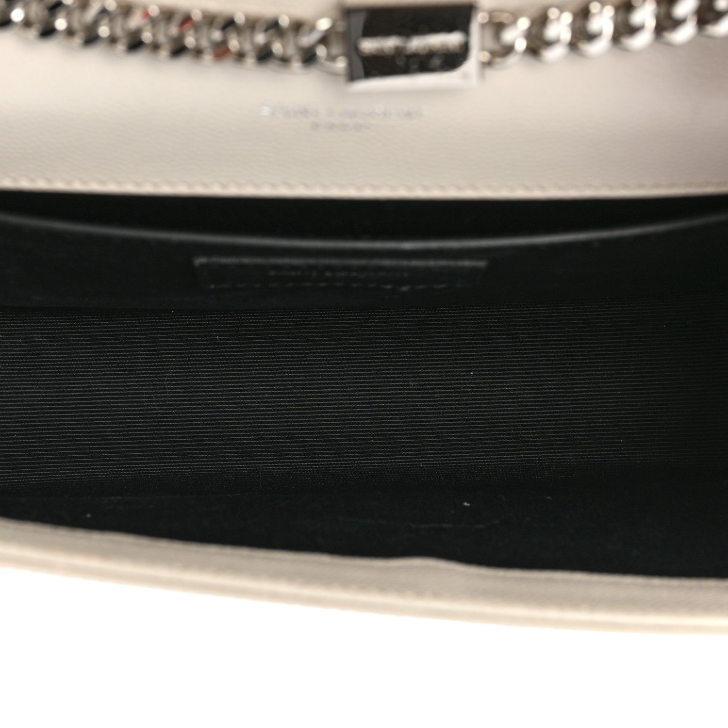 Saint Laurent Grain De Poudre Small Monogram Kate Satchel Icy White 5 of 27