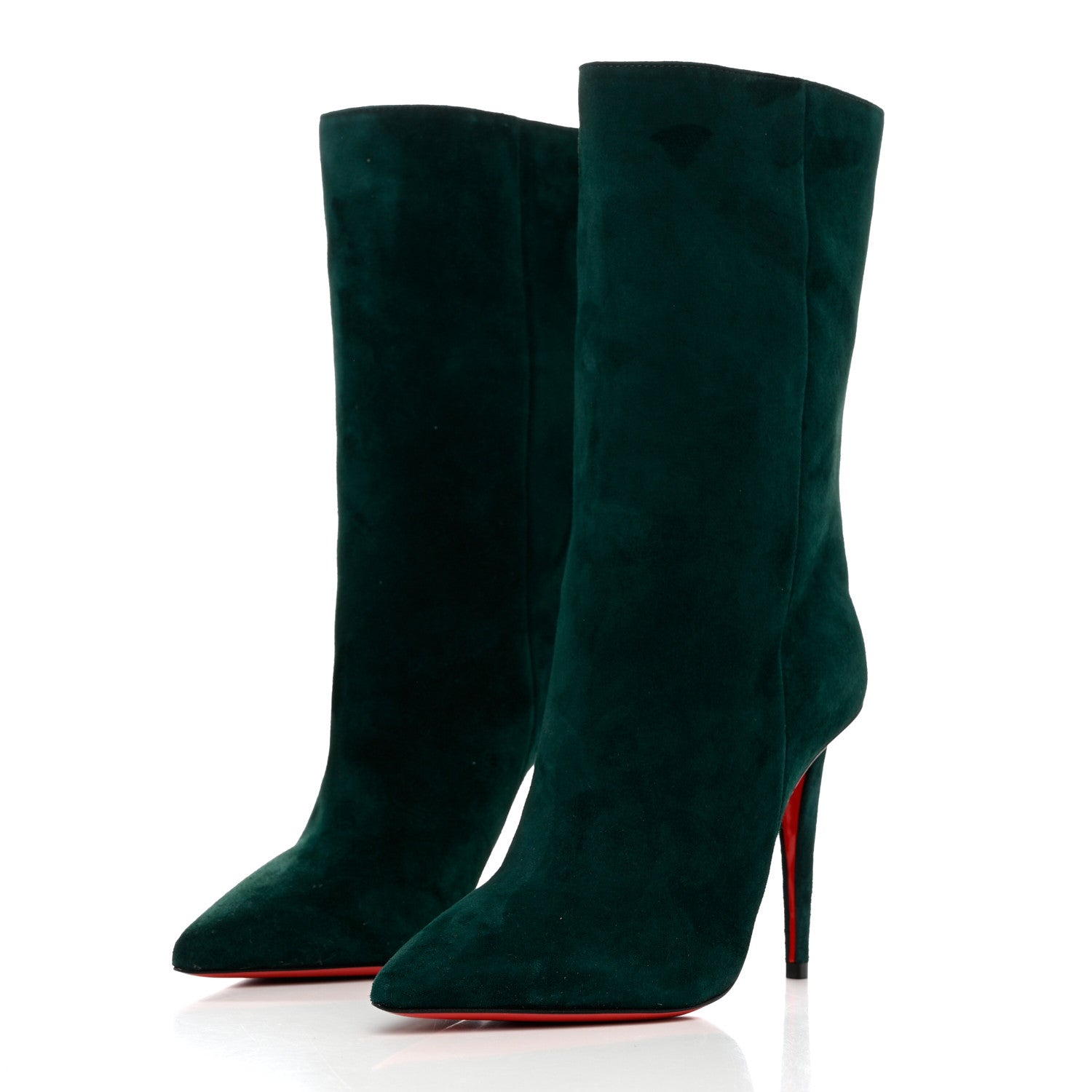 Christian Louboutin Veau Velours Astrilarge 100 Booties 35.5 Green 3 of 8