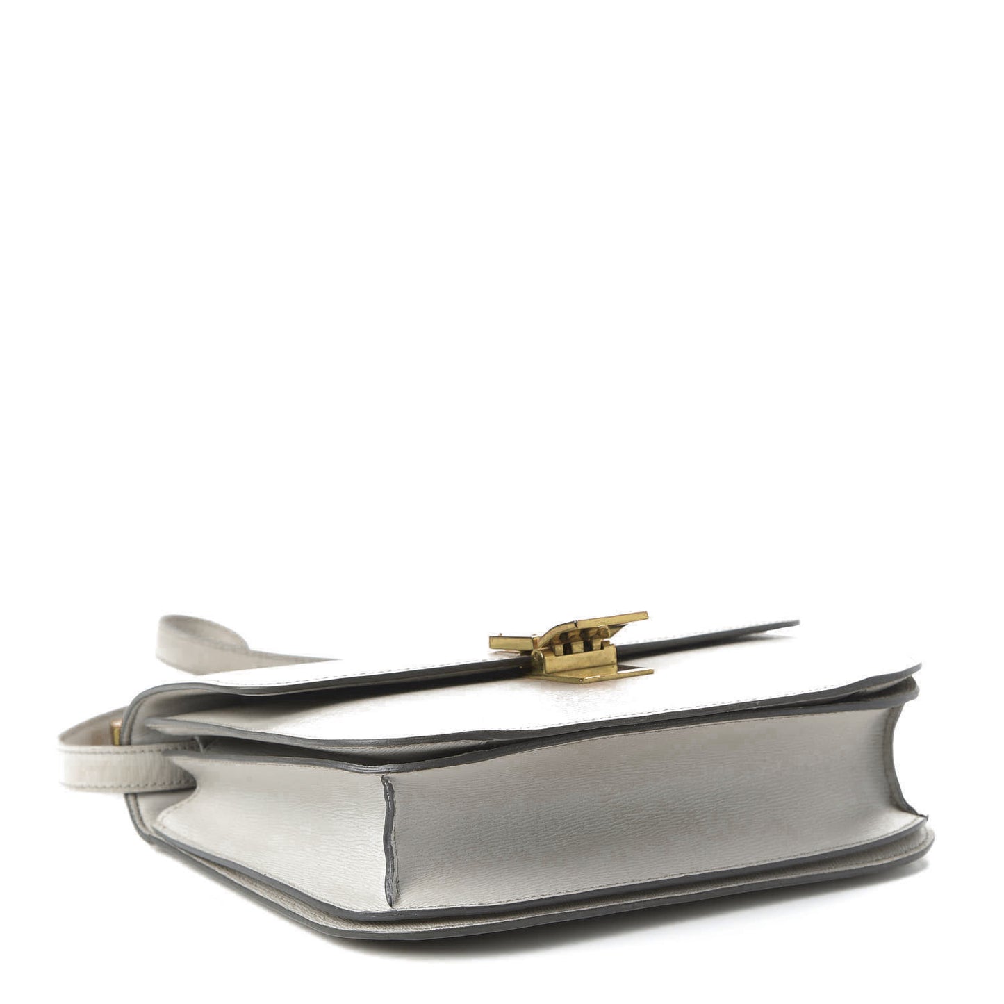 Liege Calfskin Medium Classic Box Flap Bag Pale Grey