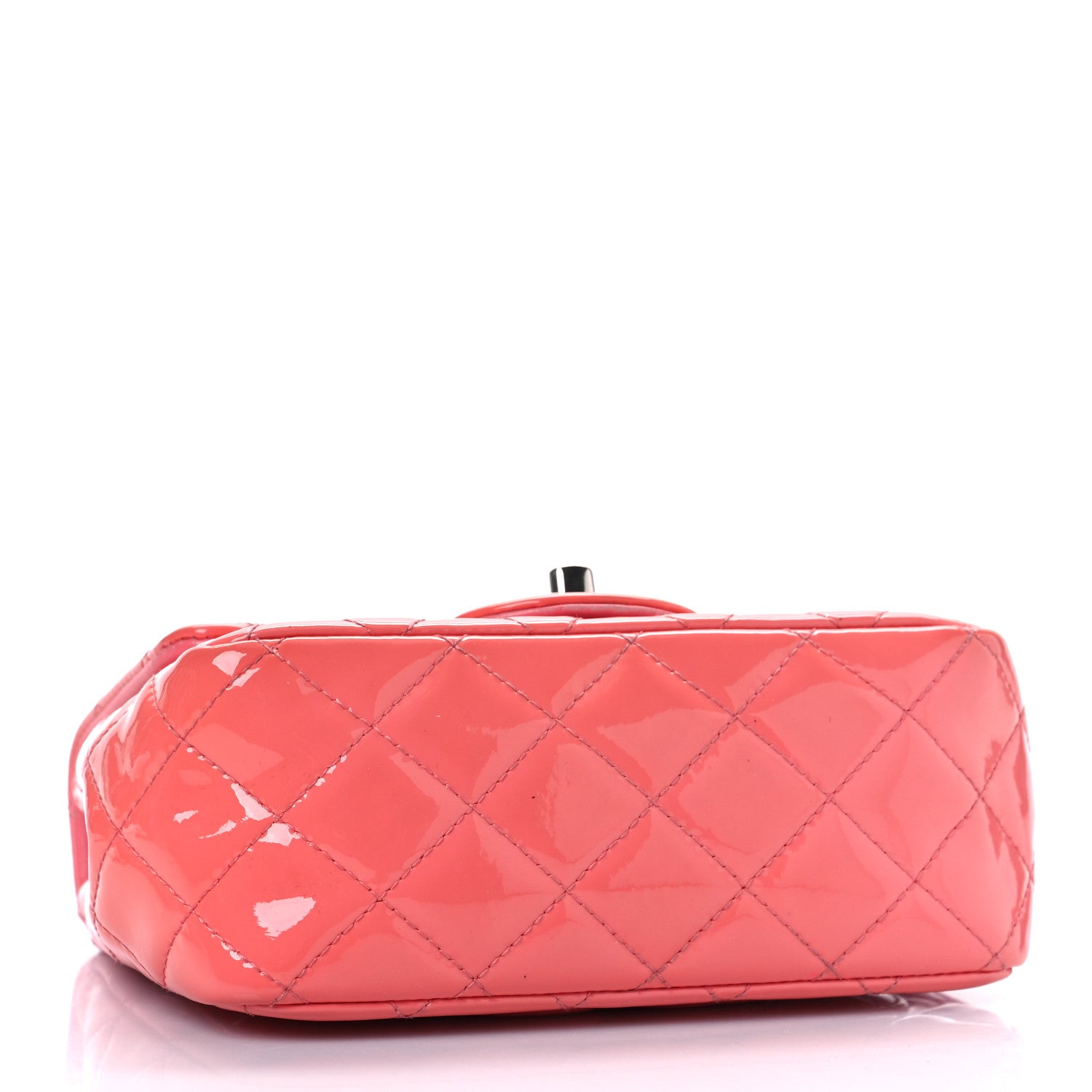 Chanel Patent Quilted Mini Square Flap Pink 4 of 9
