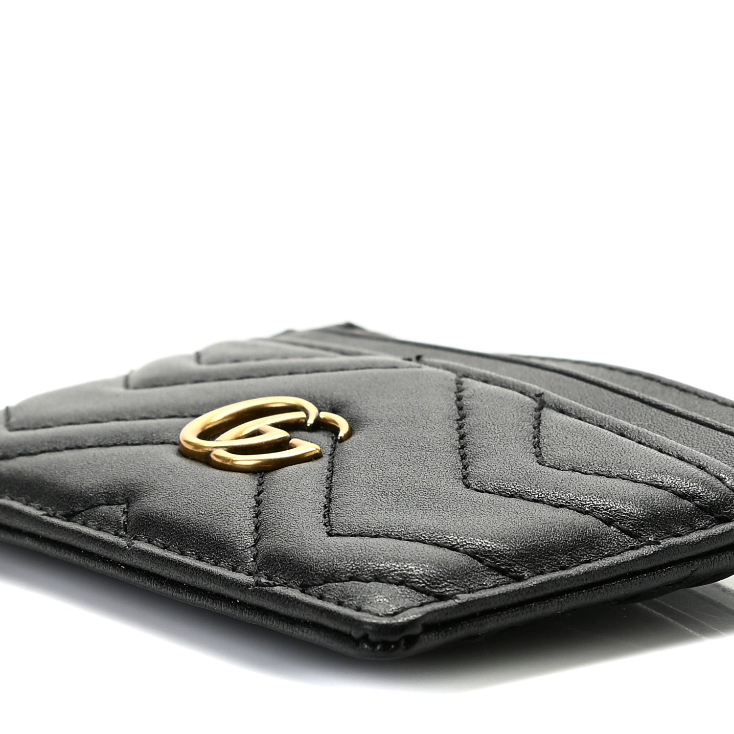 Gucci Calfskin Matelasse GG Marmont Card Holder Black 5 of 6