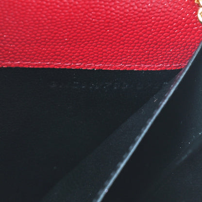 Saint Laurent Grain De Poudre Uptown Chain Wallet Red 11 of 11