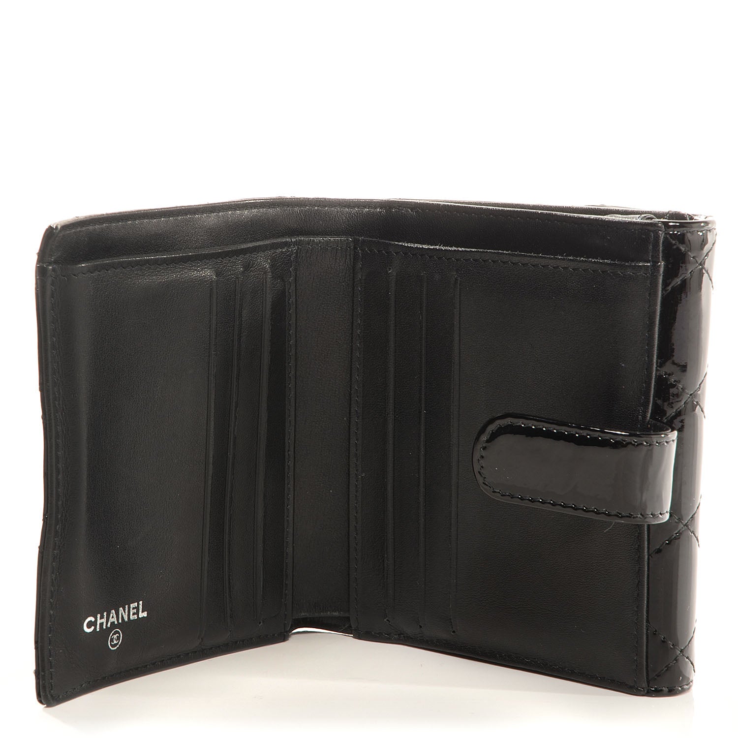 Chanel Patent Quilted Brilliant French Wallet Black 5 of 7