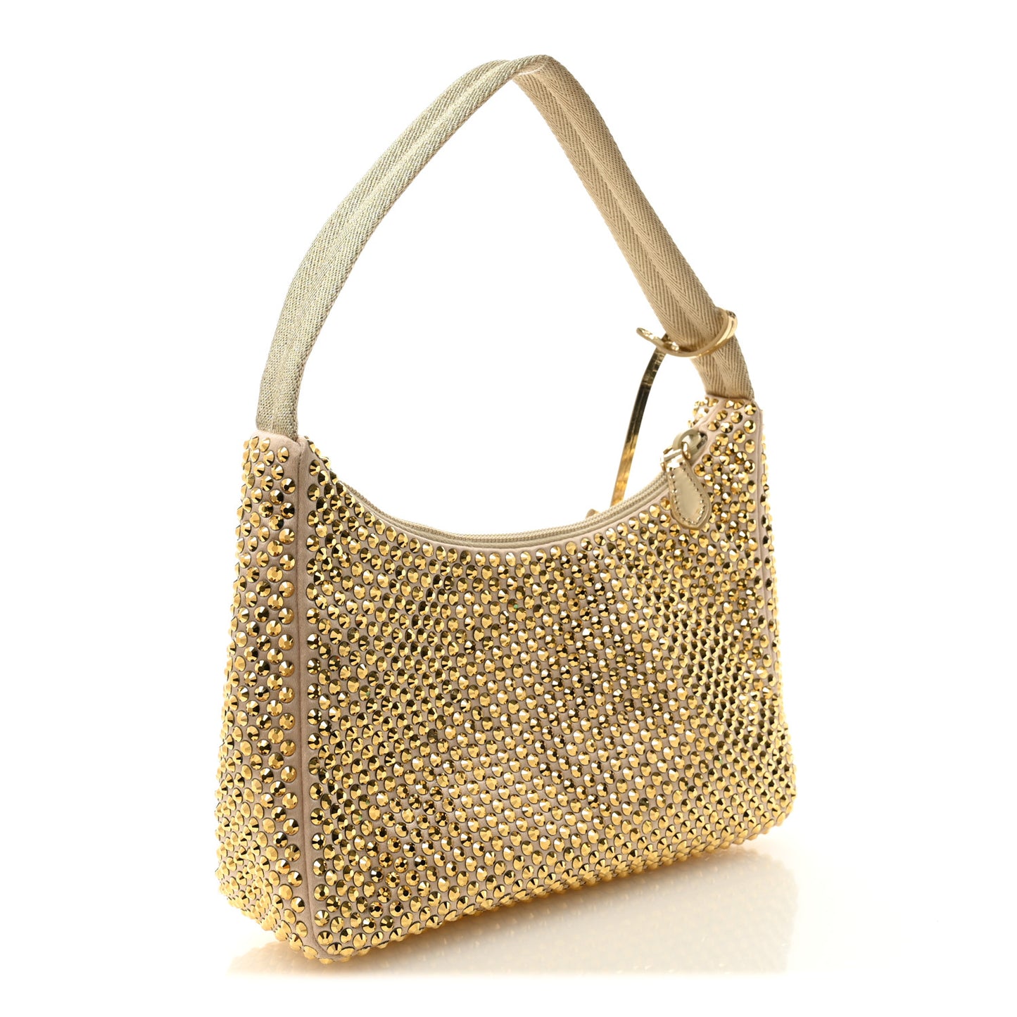 Satin Crystal Mini Re-Edition 2000 Bag Platino