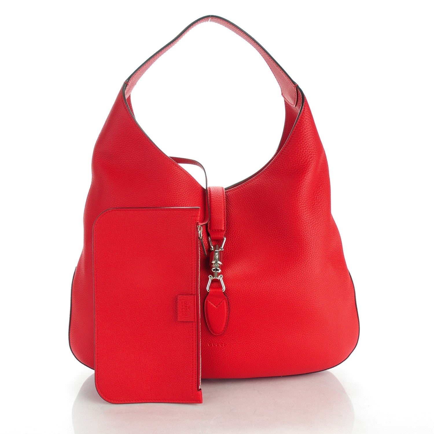 Gucci Soft Grained Calfskin Large Jackie Hobo Hibiscus Red 5 of 8