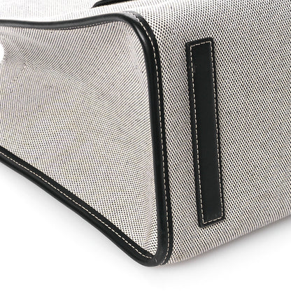 Burberry Canvas Smooth Calfskin Medium Two Tone Freya Tote Black 9 of 10