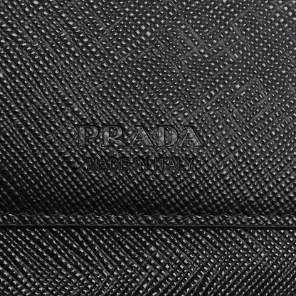 Prada Saffiano Metal Coin Case Card Holder Black 6 of 7