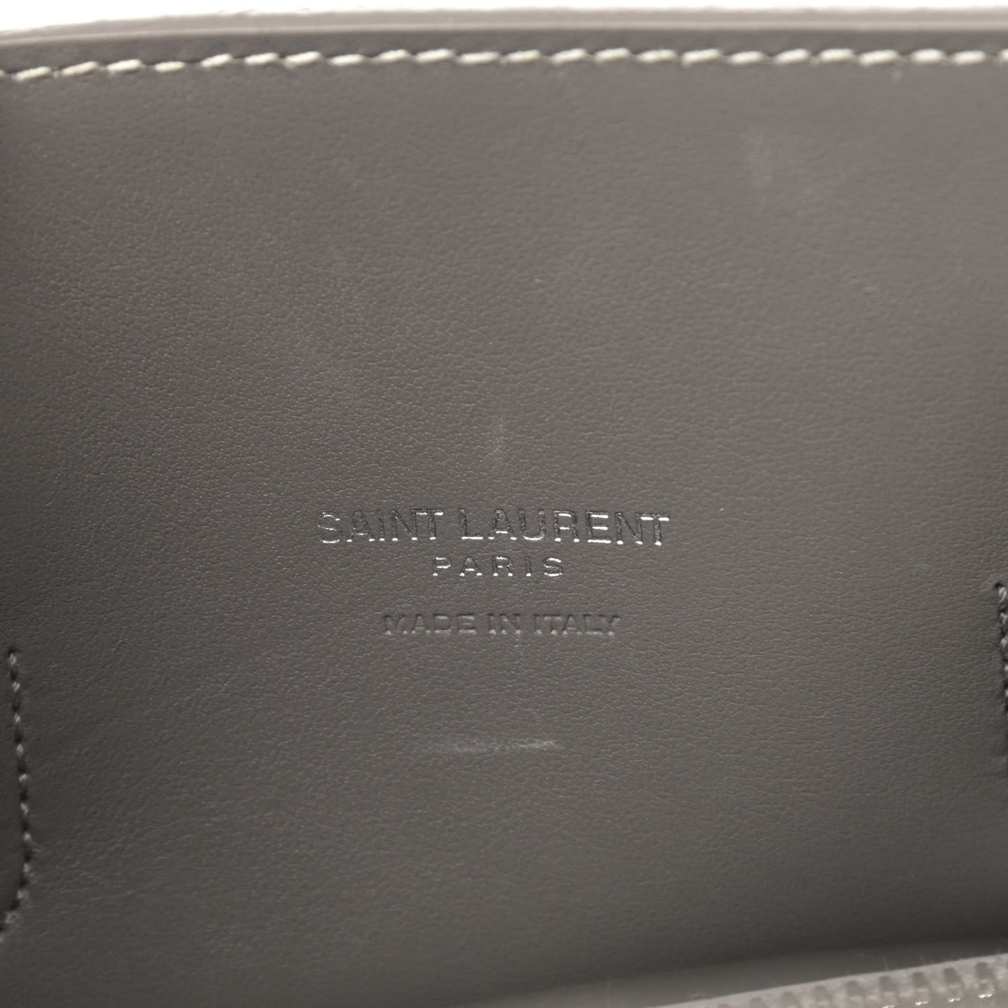 Grained Calfskin Topstich Baby Sac De Jour Fog