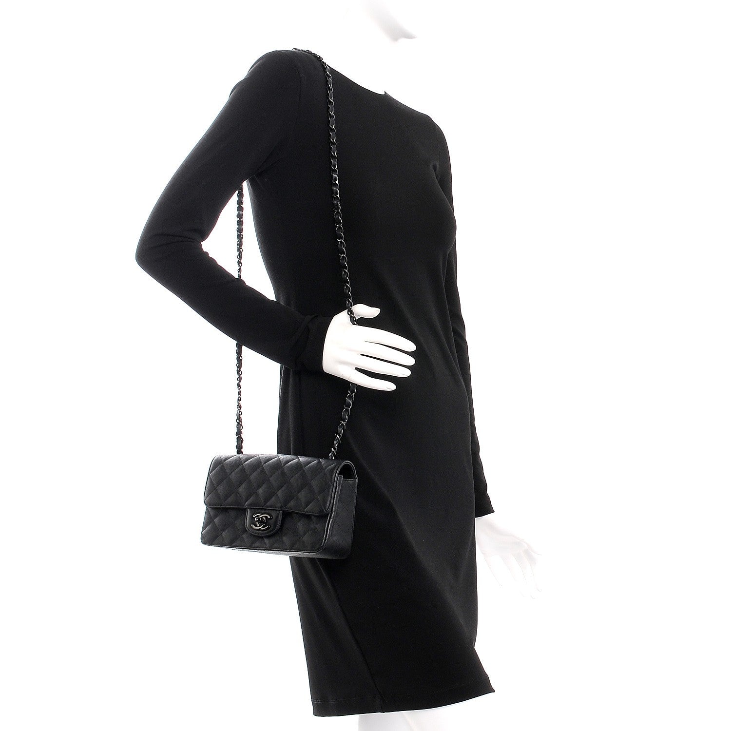 Chanel Crumpled Calfskin Quilted Mini Rectangular Flap So Black 2 of 8