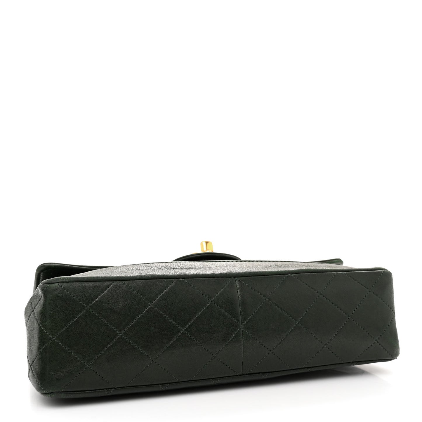 Lambskin Quilted Small Single Flap With Pouch Green