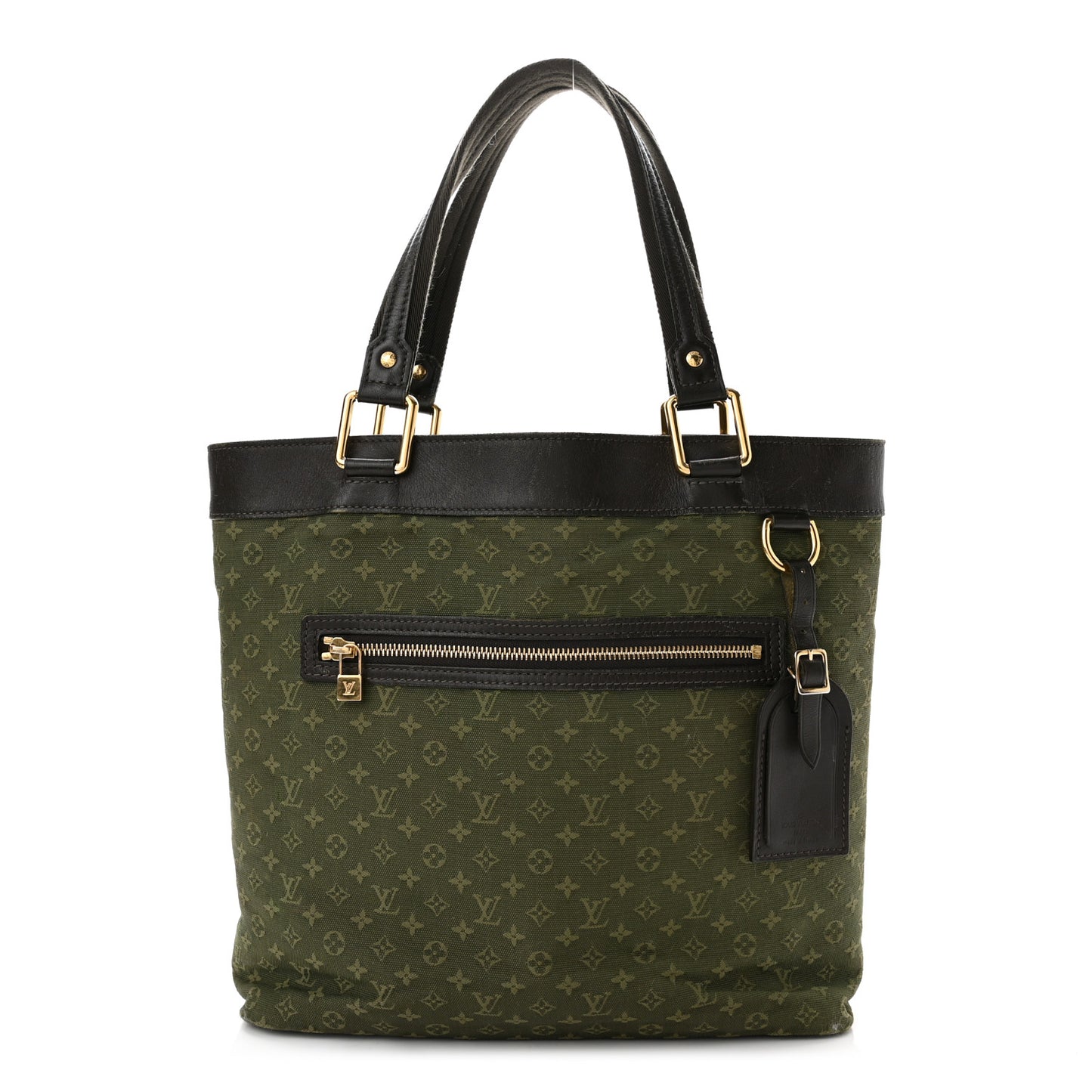 Mini Lin Monogram Tote Kaki
