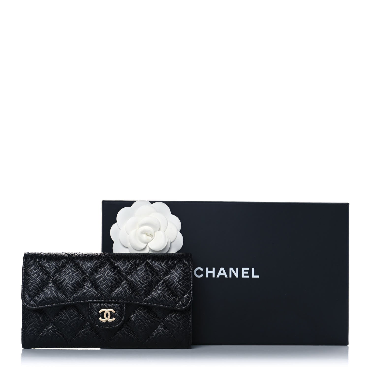 Chanel Caviar Quilted Medium Gusset Flap Wallet Black 11 of 11