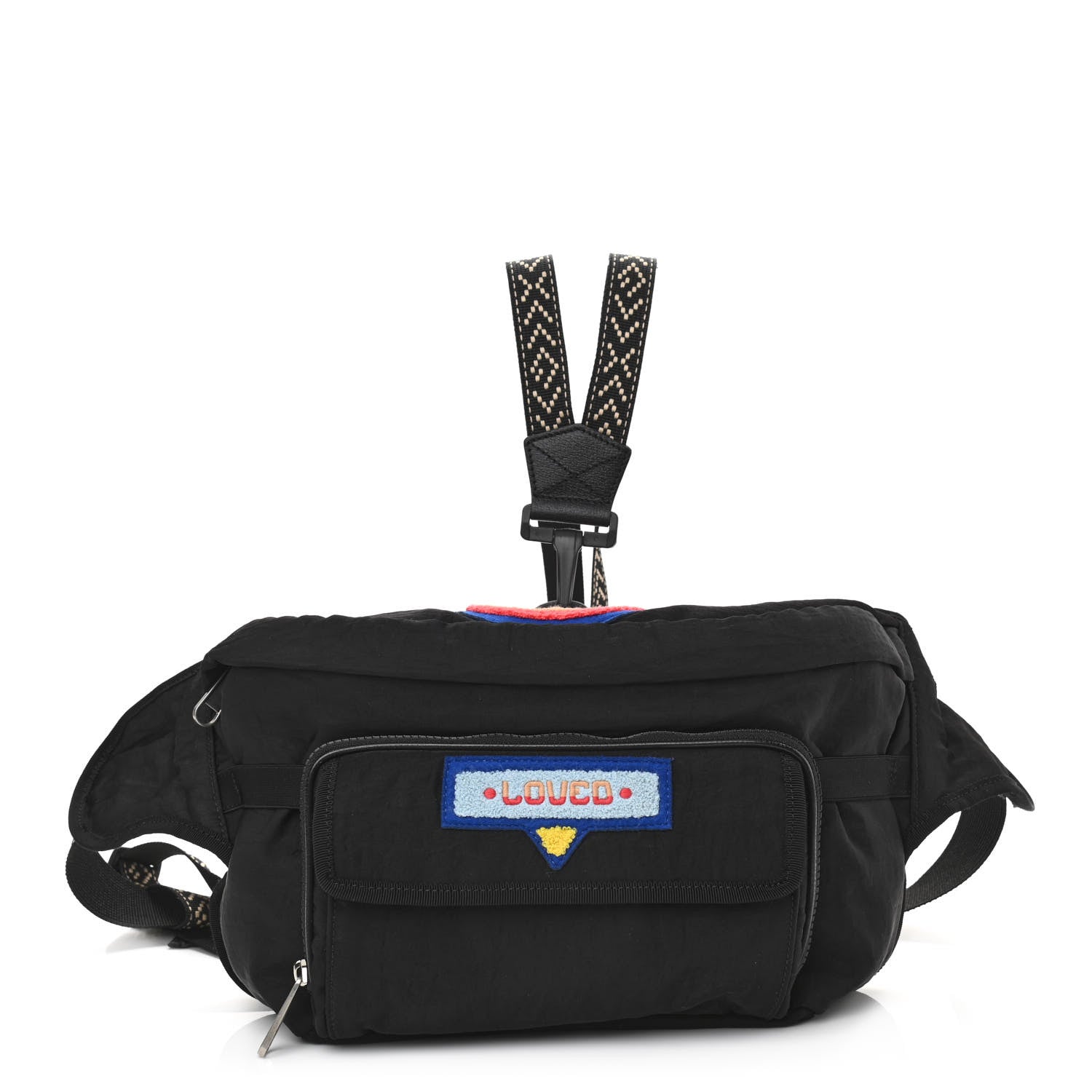 Gucci Nylon 80s Logo Patch Belt Bag Black 1 of 11