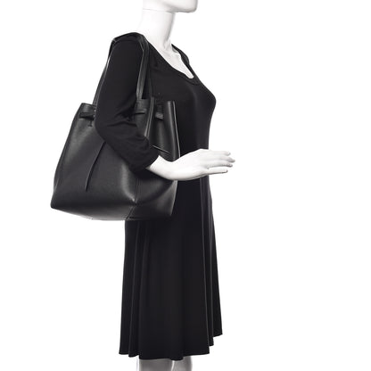 Celine Soft Grained Calfskin Small Belt Cabas Phantom Black 2 of 11