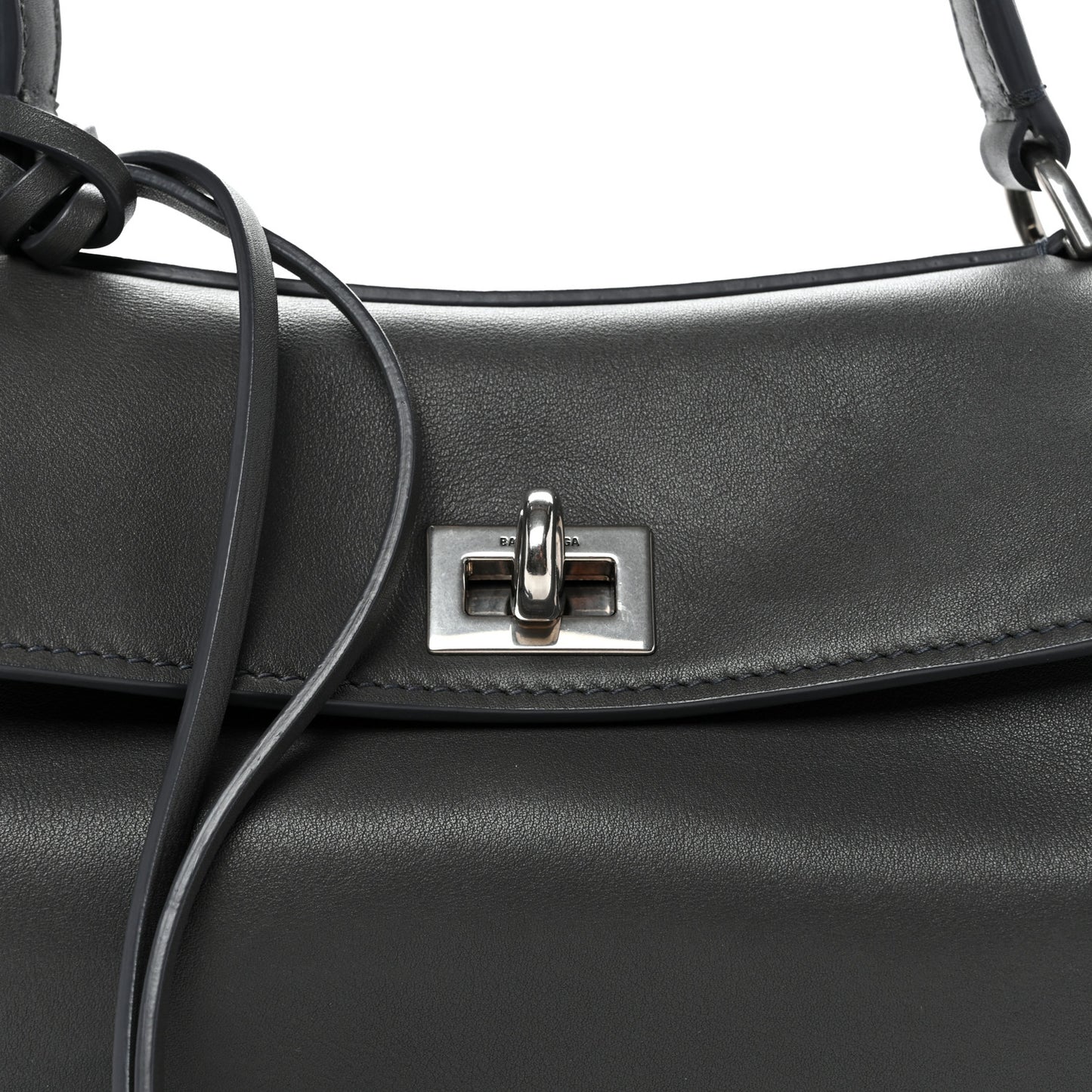Natural Smooth Calfskin Mini Rodeo Top Handle Handbag Grey