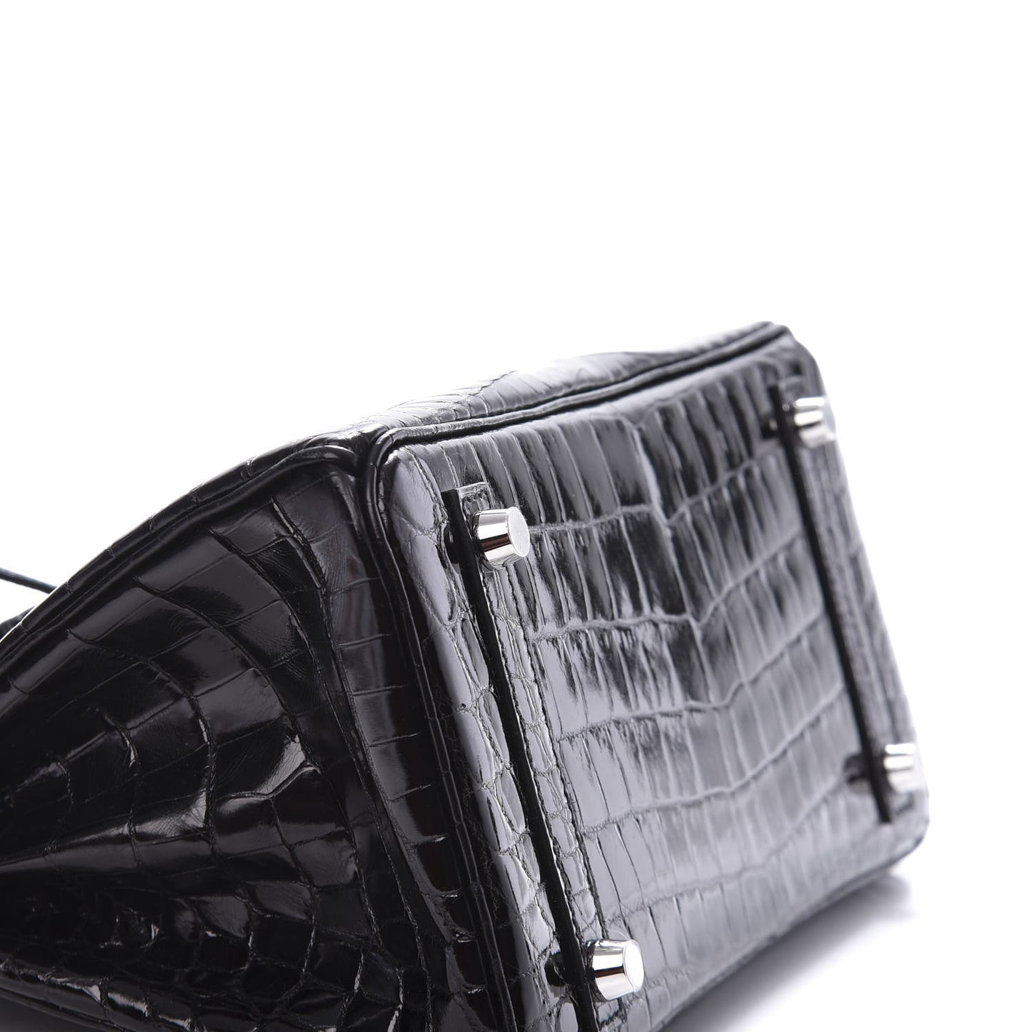Shiny Niloticus Crocodile Birkin 25 Black