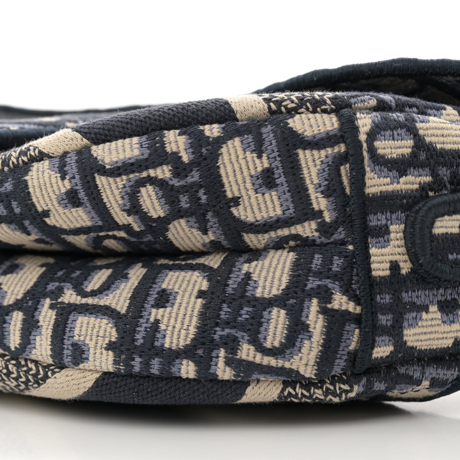 Christian Dior Oblique Embroidered Saddle Bag Blue 9 of 11