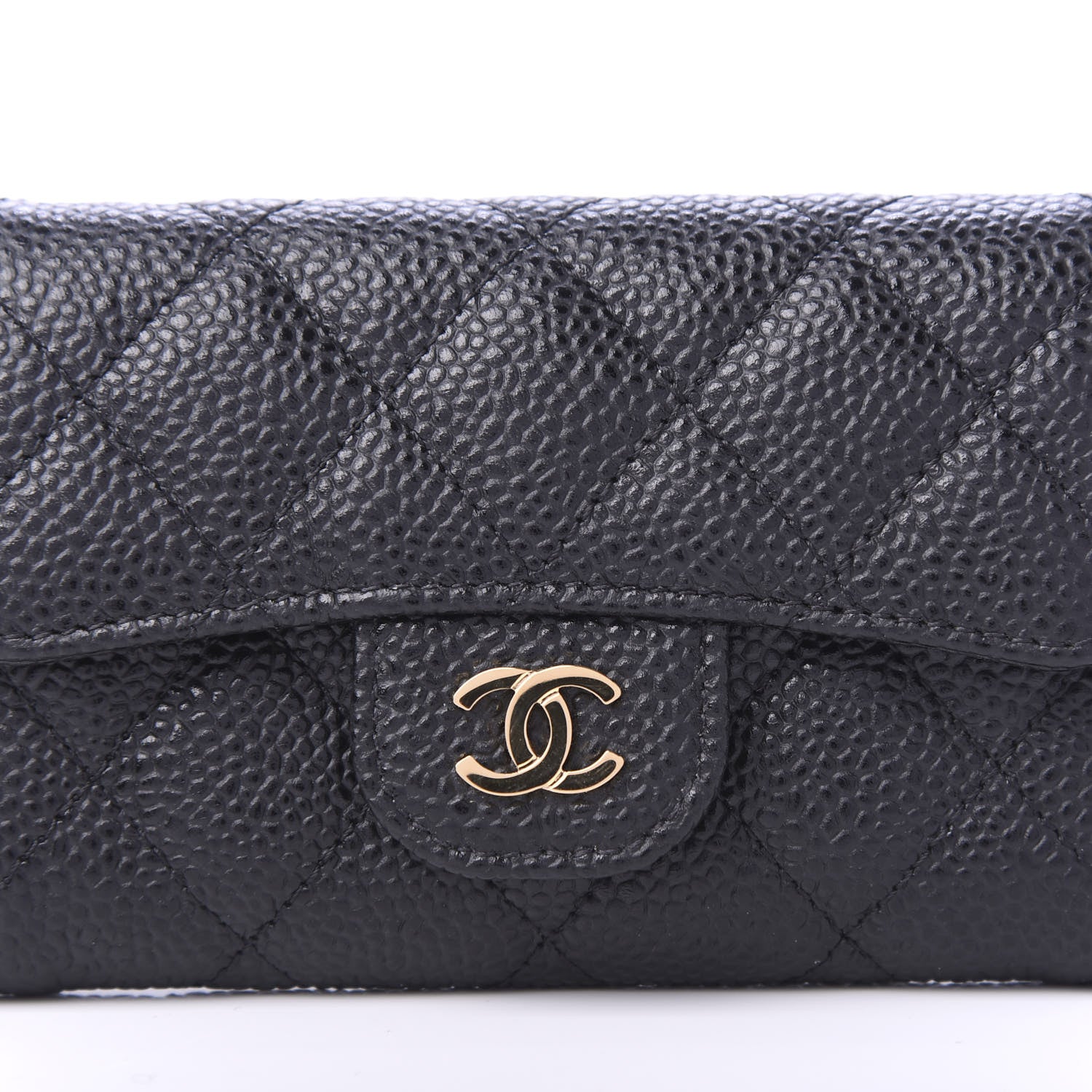 Chanel Caviar Quilted Flap Card Holder Wallet Black 9 of 10