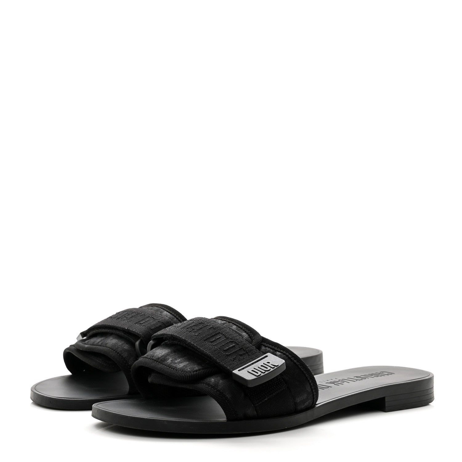 Christian Dior Technical Stretch Fabric Camouflage Dio(r)evolution Slide Sandals 37 Black Military 3 of 8