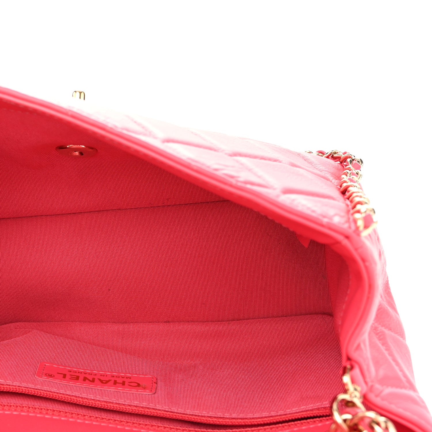 Chanel Crumpled Calfskin Medium Chain All Over Flap Pink 5 of 12