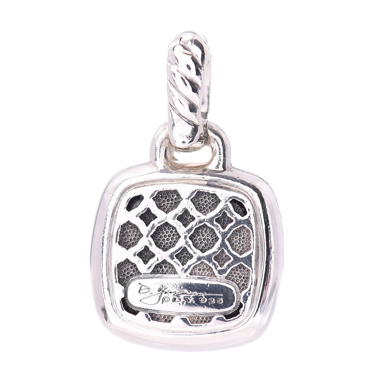 David Yurman Sterling Silver Diamond 11mm Albion Enhancer Pendant 3 of 3