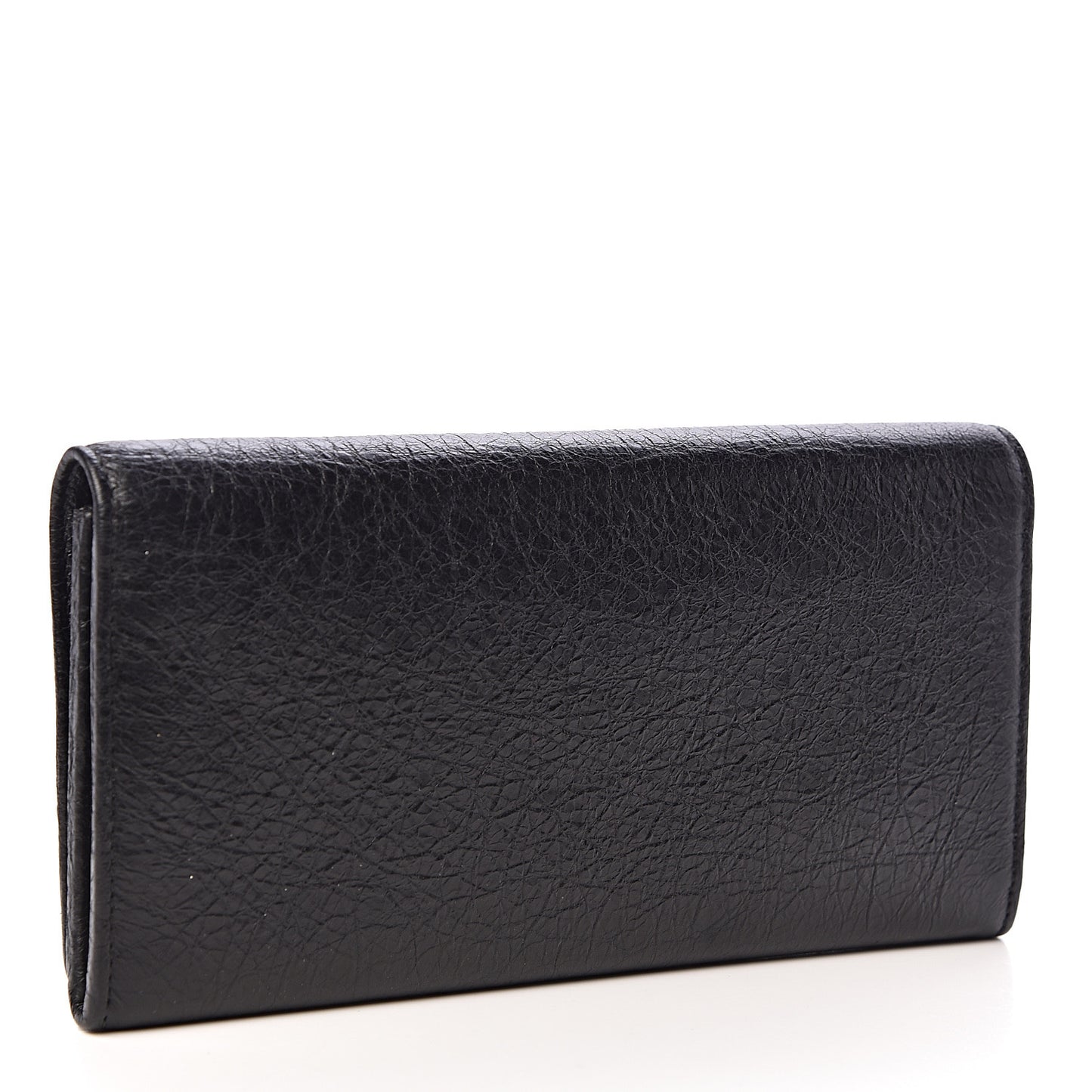 Agneau Classic Gold Hardware Money Wallet Black