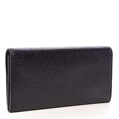 Balenciaga Agneau Classic Gold Hardware Money Wallet Black 3 of 7