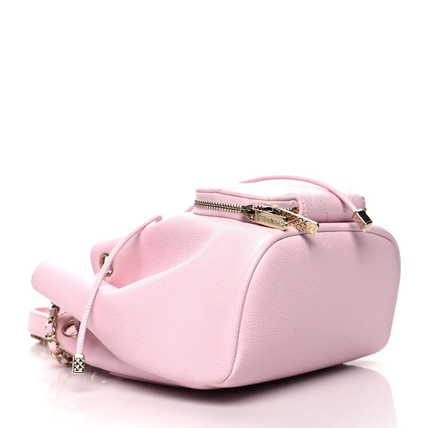Caviar Quilted CC Pocket Bucket Bag Light Pink