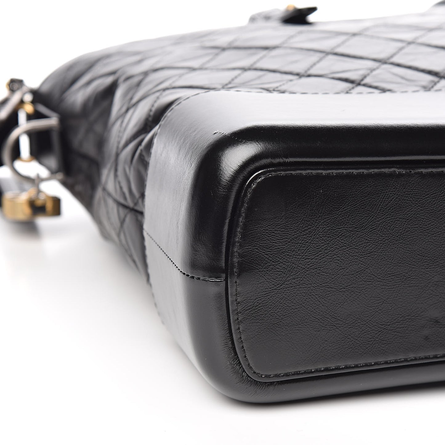 Calfskin Quilted Large Gabrielle Shopping Tote Black