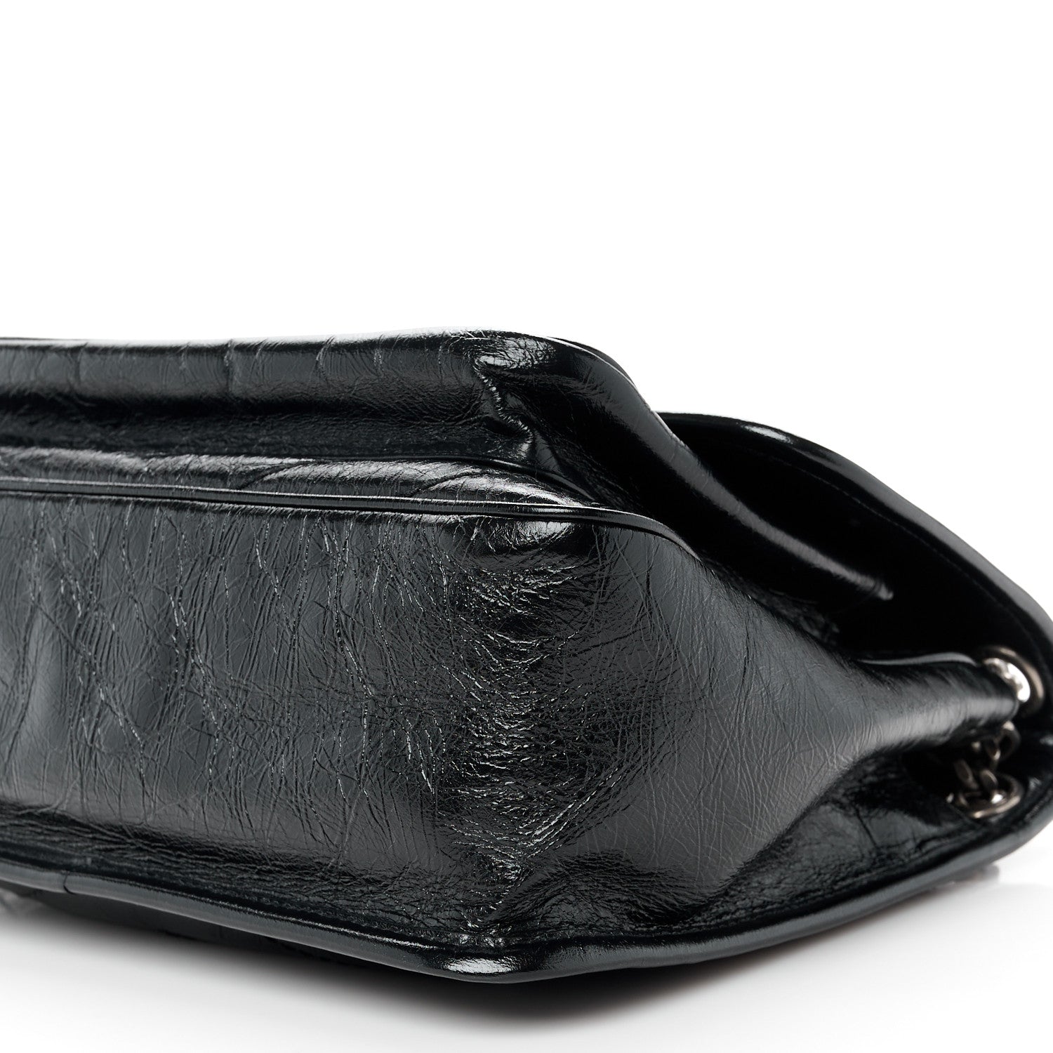 Saint Laurent Crinkled Calfskin Matelasse Monogram Medium Niki Chain Satchel Black 11 of 11