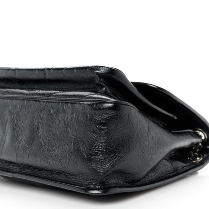 Saint Laurent Crinkled Calfskin Matelasse Monogram Medium Niki Chain Satchel Black 11 of 11
