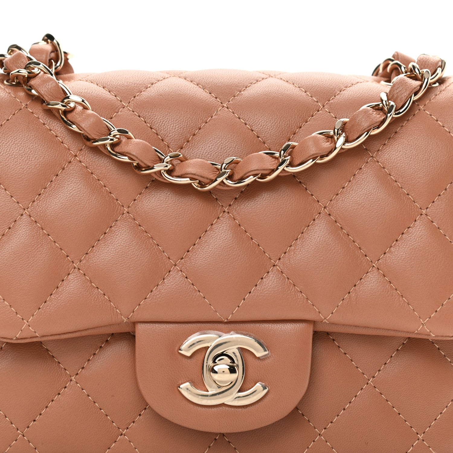 Chanel Lambskin Quilted Mini Square Flap Brown 8 of 12