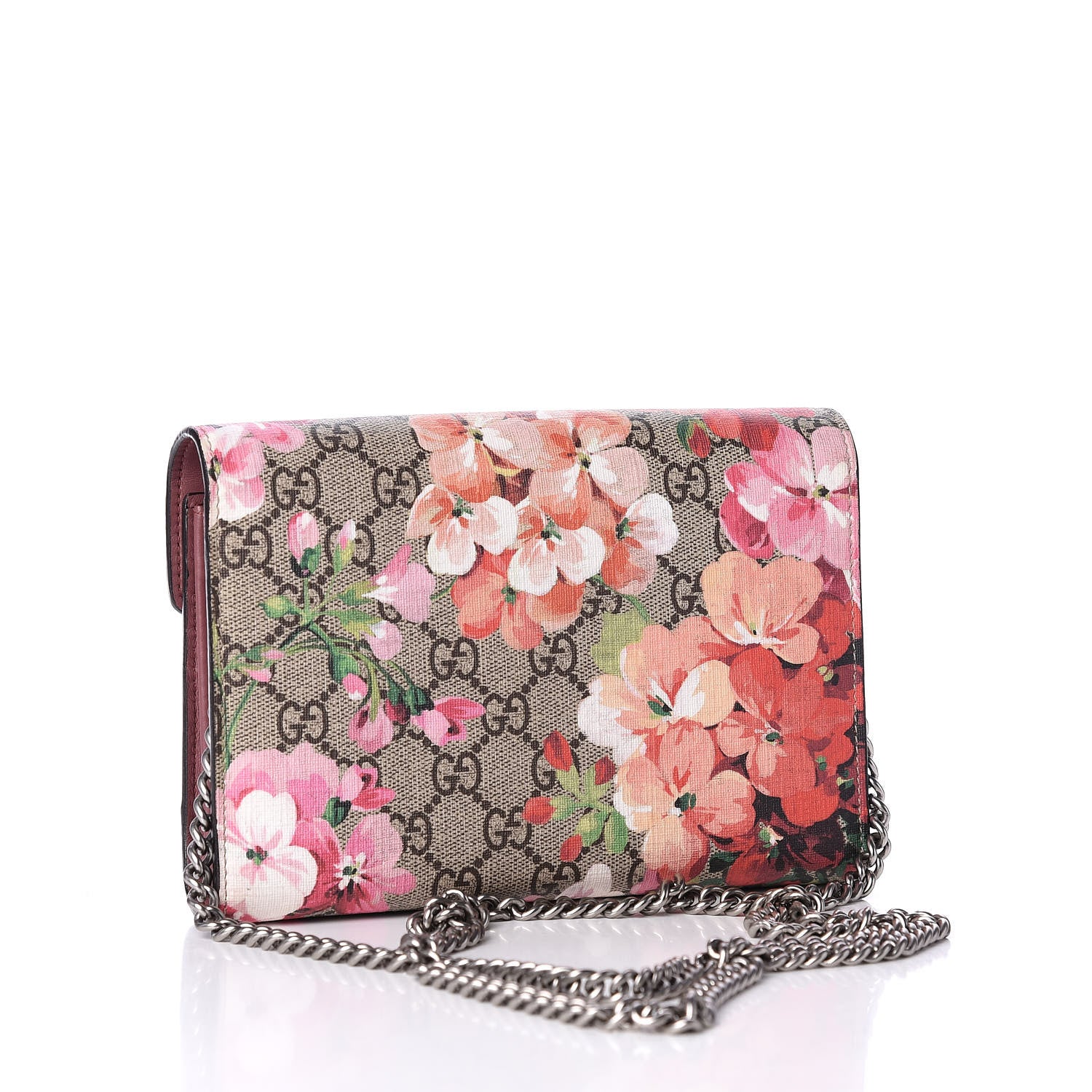 Gucci GG Supreme Monogram Blooms Mini Dionysus Chain Wallet Beige Multicolor Dry Rose 2 of 10