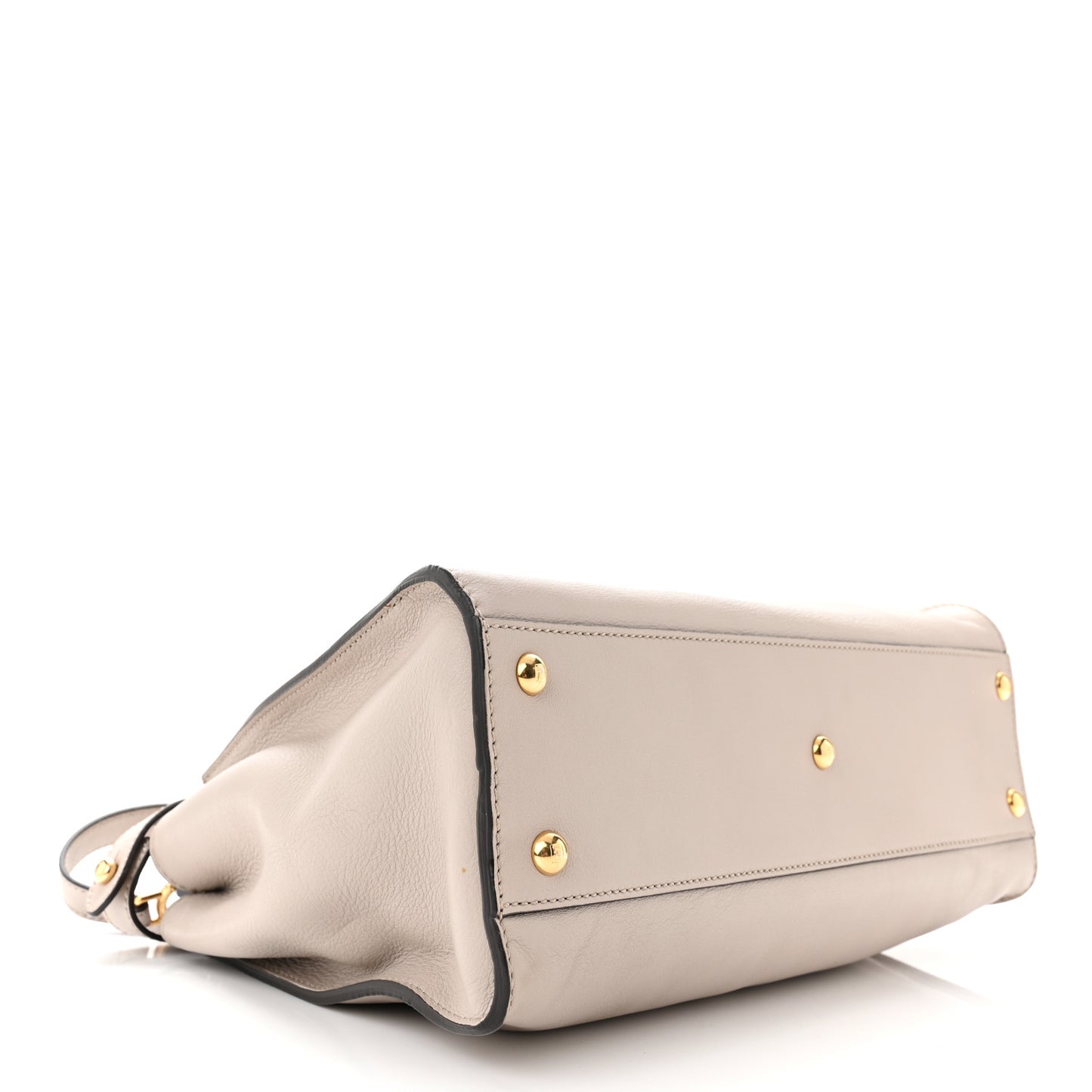 Vitello Seta Shiny Nappa Medium Peekaboo Iconic Satchel Grigio Polvere Magenta