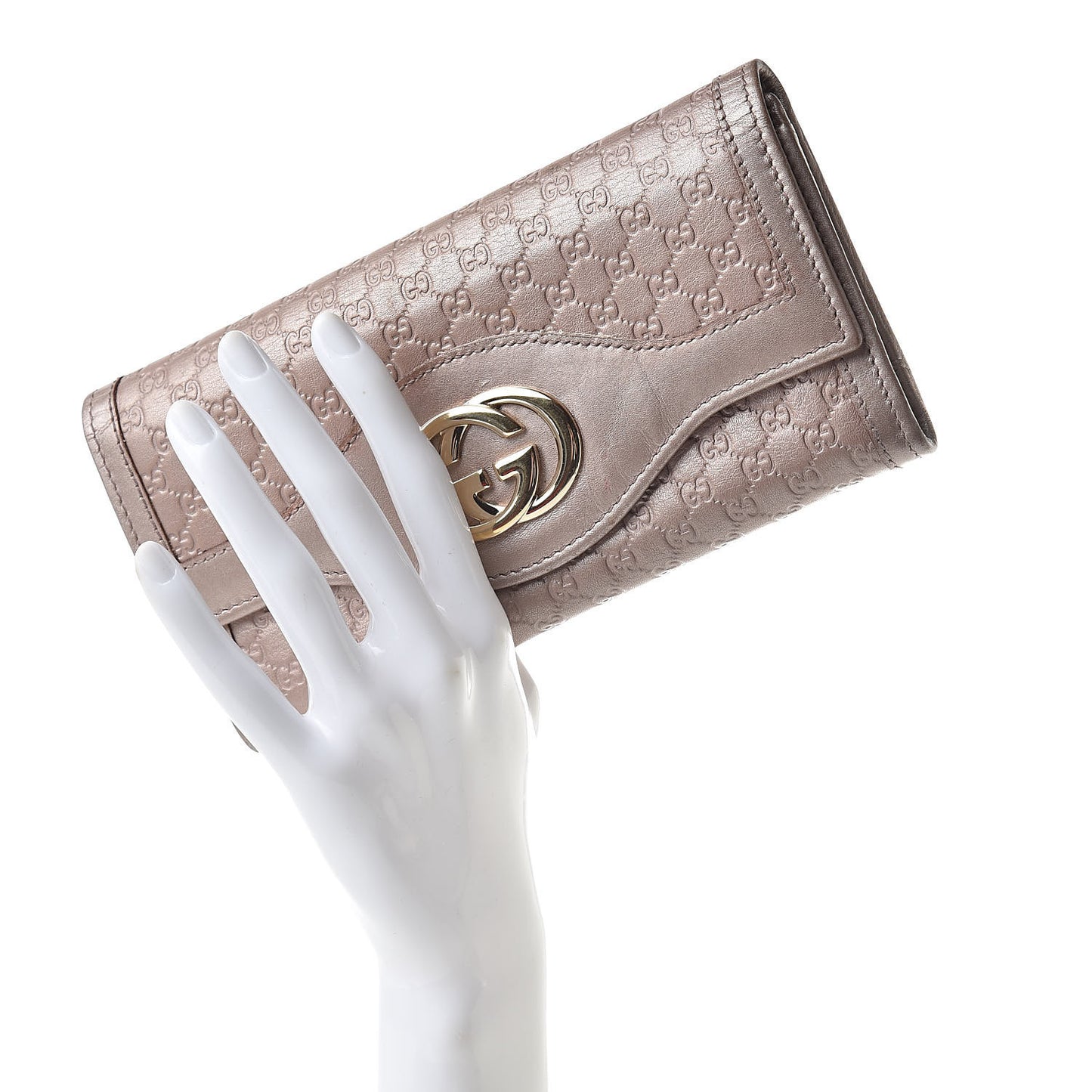 Metallic Soft Microguccissima Sukey Continental Wallet Dark Cipria