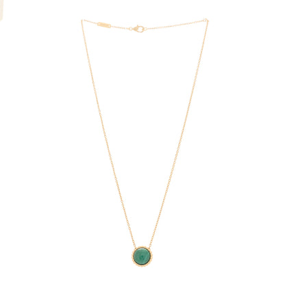Van Cleef & Arpels 18K Yellow Gold Malachite Perlee Couleurs Pendant Necklace 3 of 5