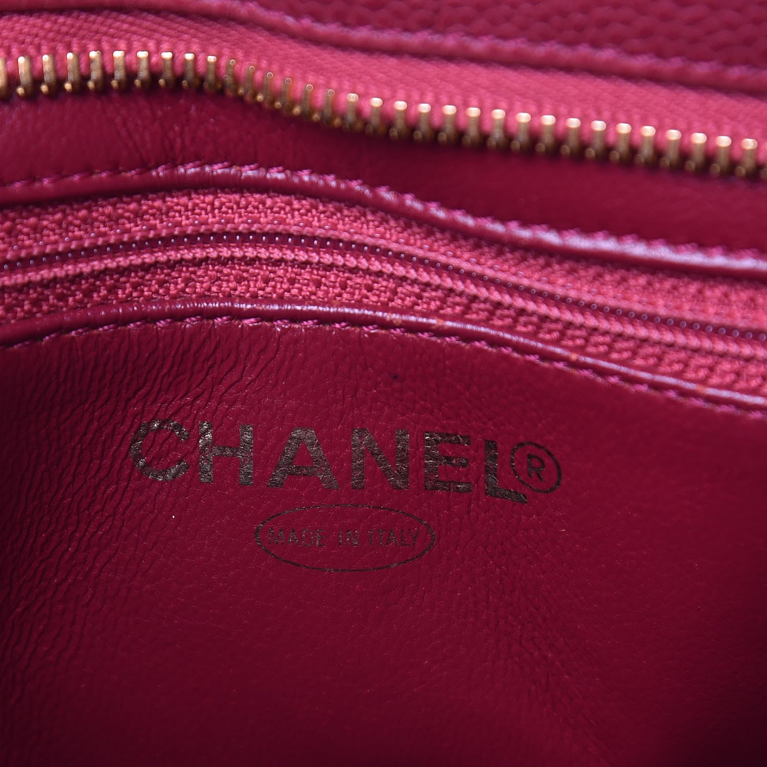 Chanel Caviar Quilted Medallion Tote Dark Pink 6 of 10