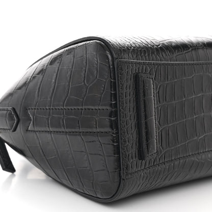 Givenchy Calfskin Crocodile Embossed Mini Antigona Black 9 of 10