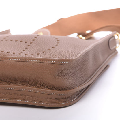 Hermes Taurillon Clemence Evelyne III PM Gold 10 of 11