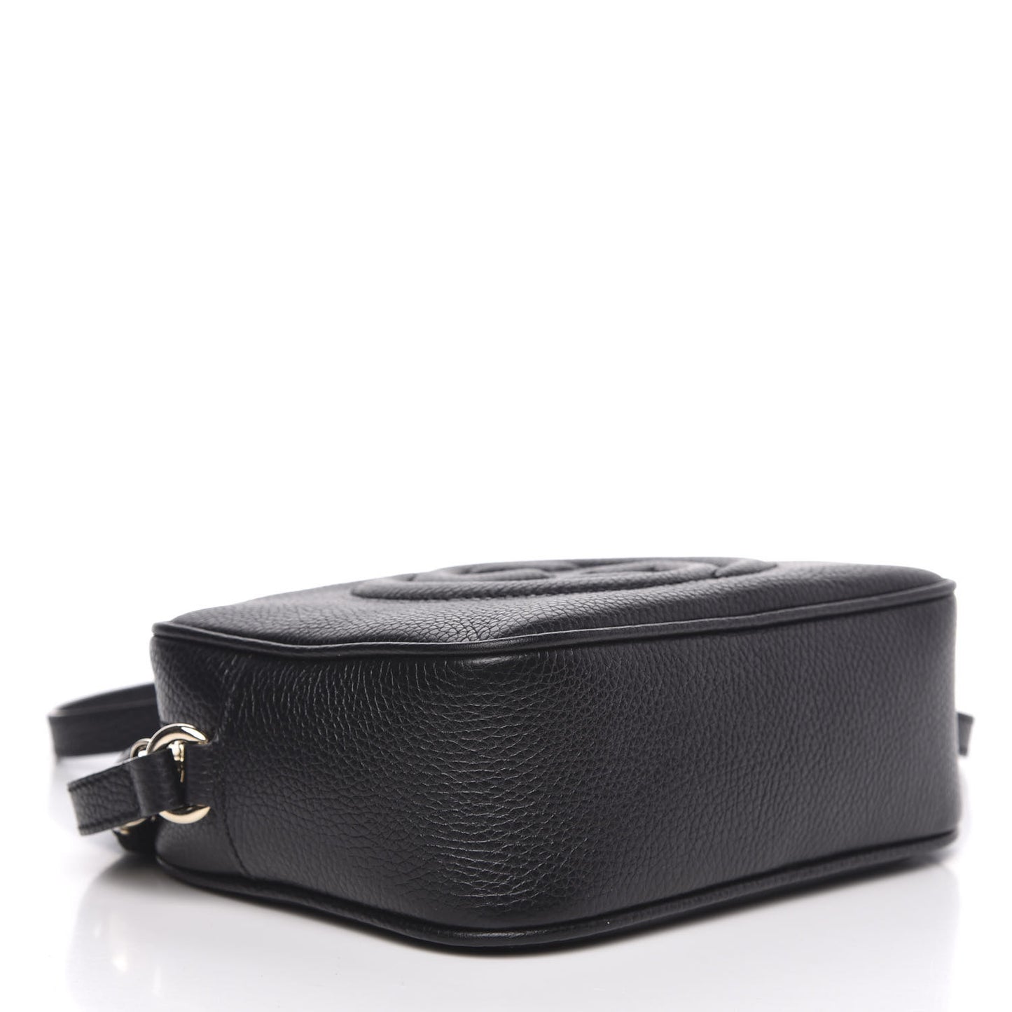 Pebbled Calfskin Small Soho Disco Bag Black