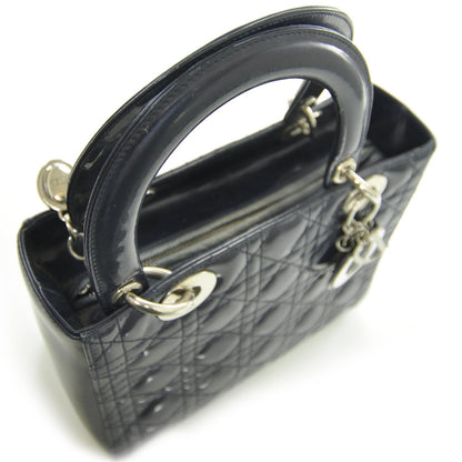 Christian Dior Patent Cannage Medium Lady Dior Navy Blue 6 of 9