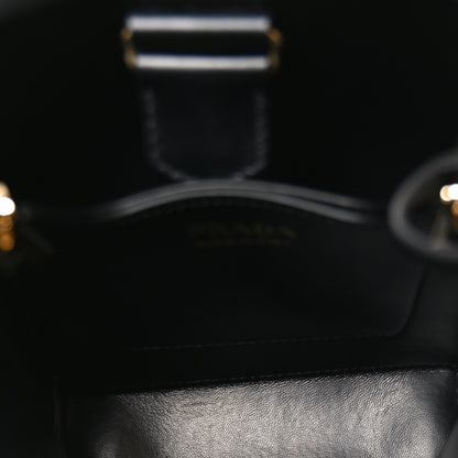 Prada Soft Calfskin Small Panier Bucket Bag Black 5 of 9