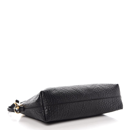 Burberry Signature Grain Calfskin Check Embossed Small Chichester Crossbody Clutch Bag Black 4 of 9