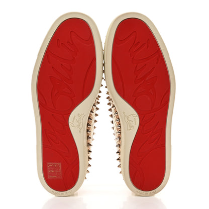 Christian Louboutin Metallic Snakeskin Embossed Pik Boat Flat 37.5 Colombe 5 of 9