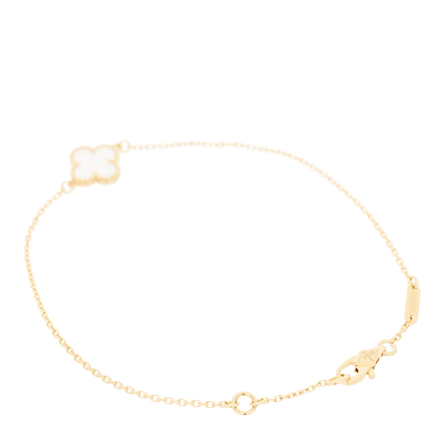 Van Cleef & Arpels 18K Yellow Gold Mother of Pearl Sweet Alhambra Bracelet 3 of 6