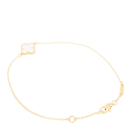 Van Cleef & Arpels 18K Yellow Gold Mother of Pearl Sweet Alhambra Bracelet 3 of 6