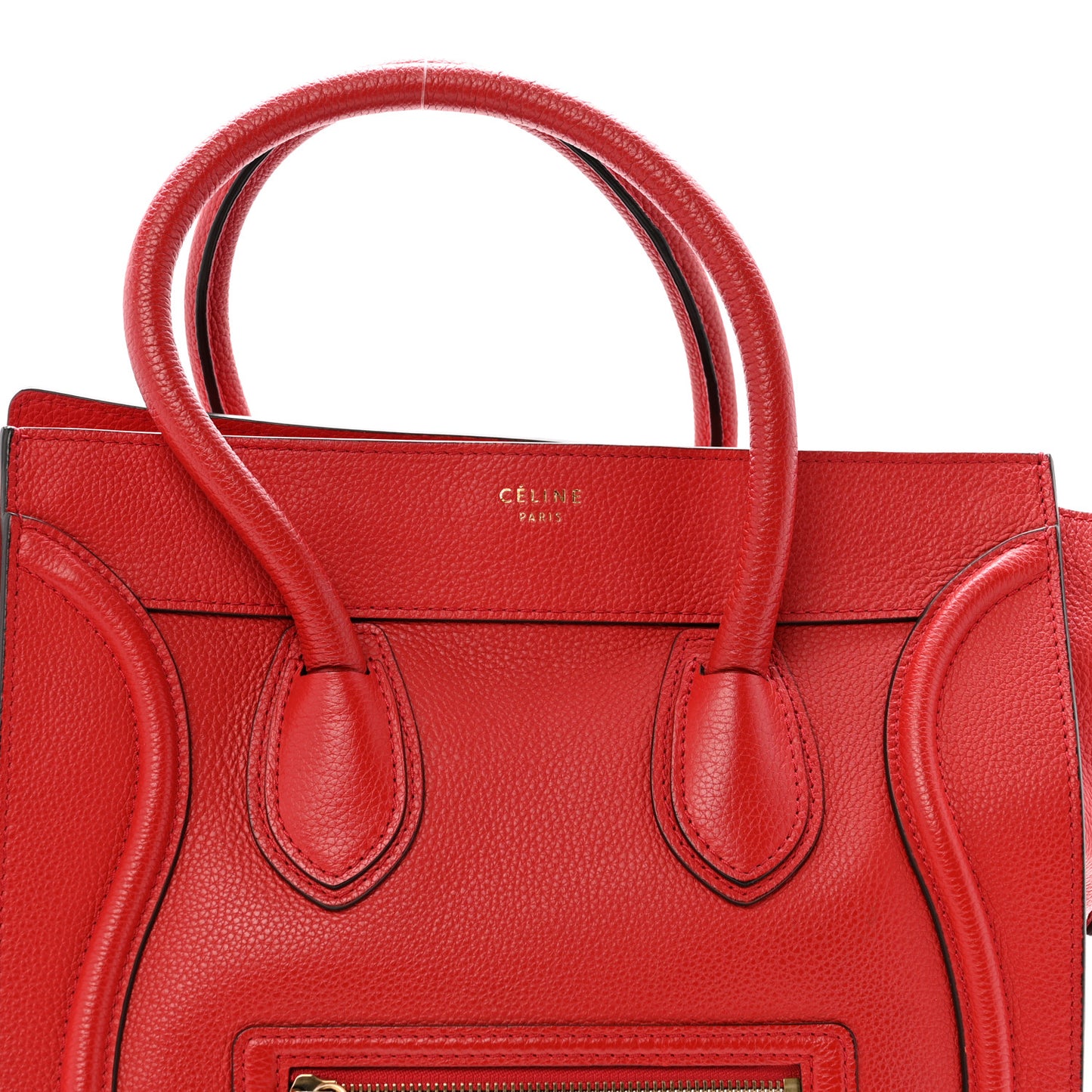 Drummed Calfskin Mini Luggage Coquelicot
