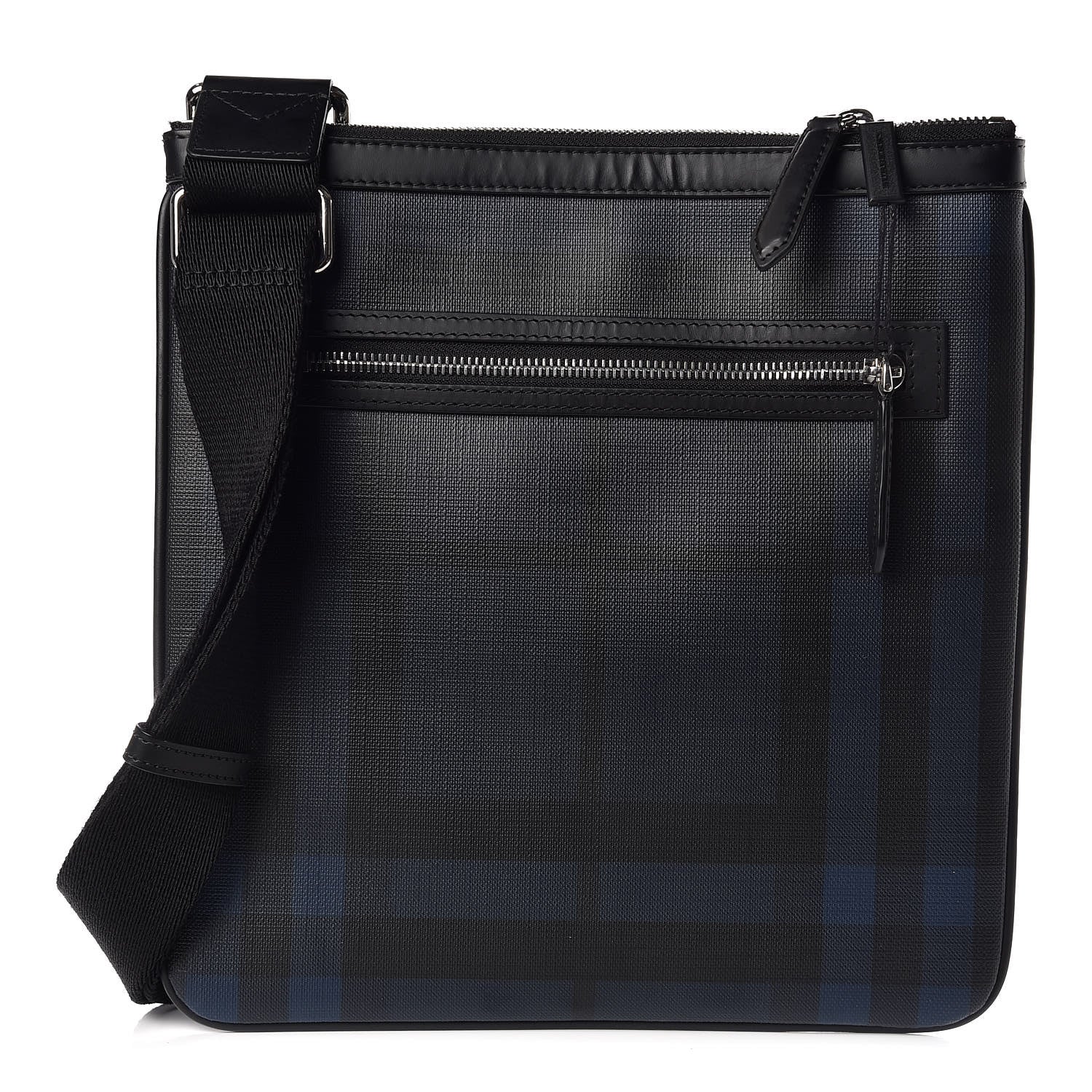 Burberry London Check Beckley Crossbody Messenger Bag Blue Black 1 of 9